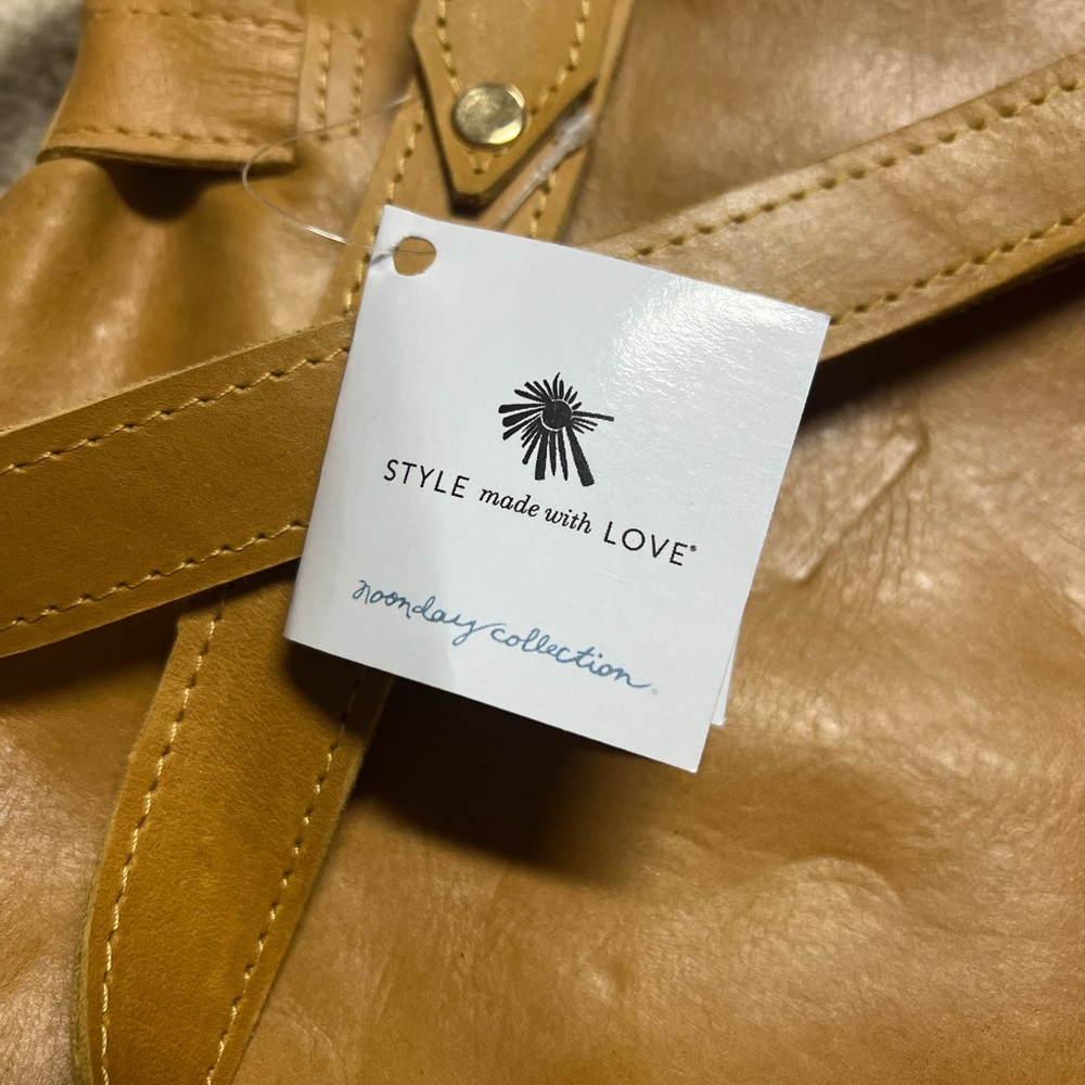 Noonday Collection Tan Leather Backpack - Picture 5 of 8